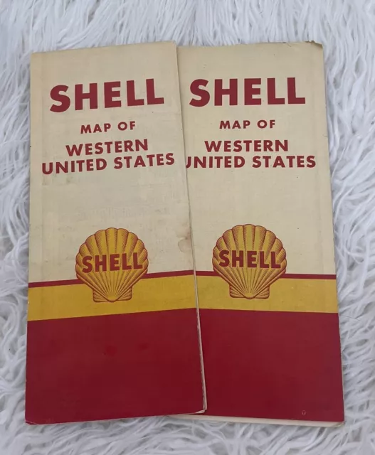 Vintage 1950 Shell Gasoline Road Map Western United States Lot
