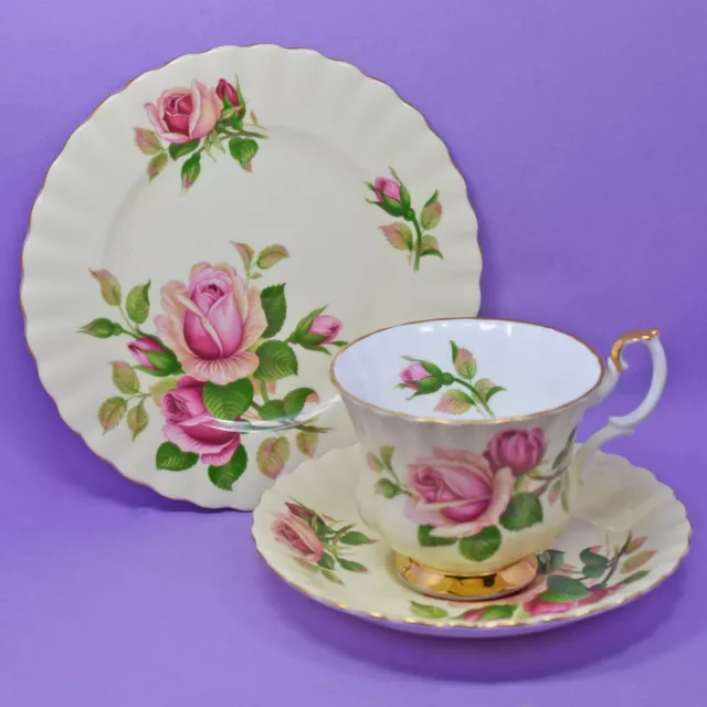 Royal Albert 'English Beauty' Tea Trio, Cup, Saucer, Plate, Vintage, England