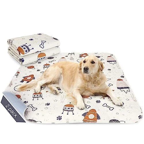 Puppy Pads, 2-Pack Super Absorbent Pee Pads for Dogs, Non-Slip Washable Dog P...