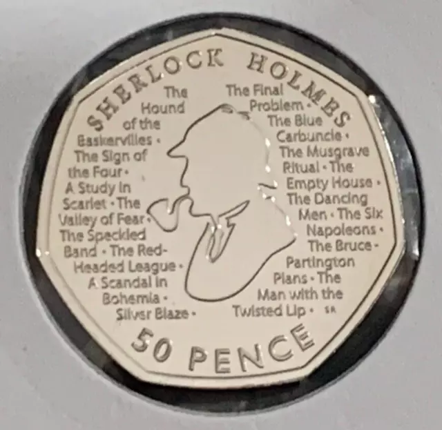 2019 50p Sherlock Holmes Fifty Pence Coin Brilliant Uncirculated Uk BUNC