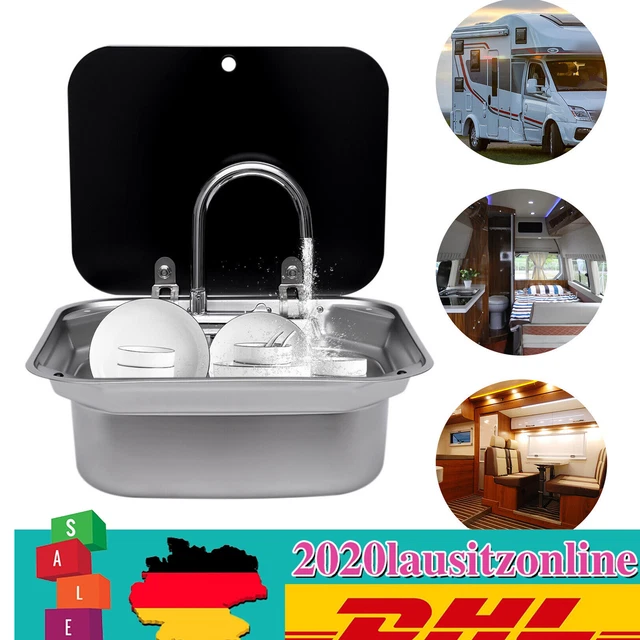 Camping RV Spüle Bausatz mit Wasserhahn Spülbecken Waschbecken Set für Wohnmobil