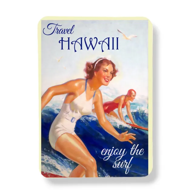 Vintage Hawaii Travel Advertising Art Print Poster Magnet Sublimated 3" x 4"