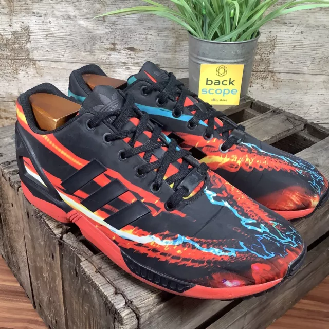 RARE USA ADIDAS Torsion ZX Flux Beach Print Blue Trainers Size UK