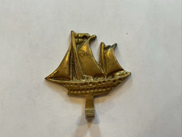 Vintage Brass Sailboat Hook Decorative