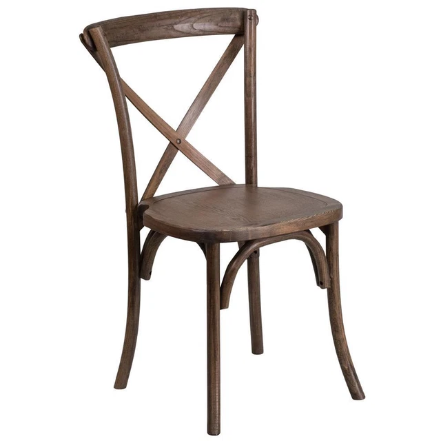 HERCULES Series Stackable Early American Wood Cross Back Chair