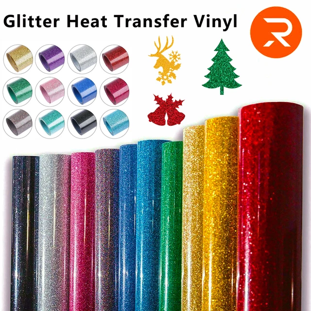HEAT TRANSFER VINYL HTV Glitter Iron On Heat Press for Tshirt Cricut