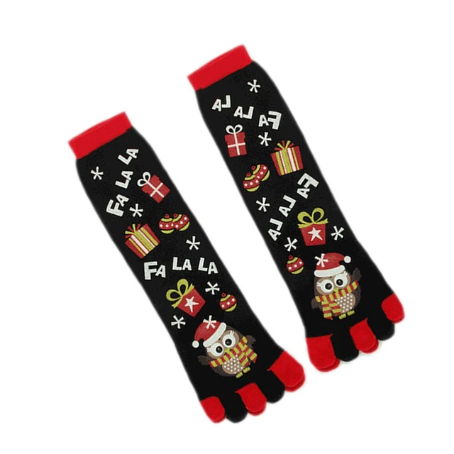 CALZINI CON LE Dita Dei Piedi Lunghi Cinque Calze Natalizie EUR 11,00
