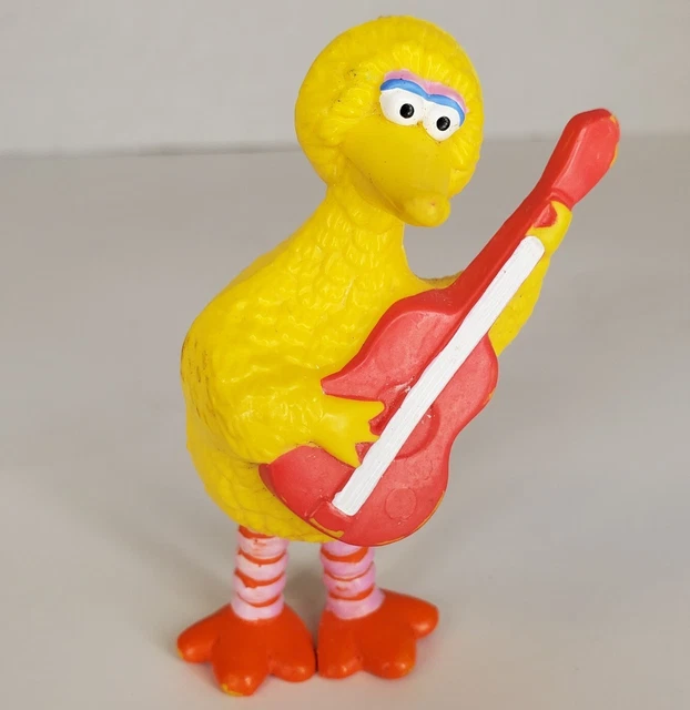 VINTAGE BIG BIRD Guitar Player 3" PVC Sesame Street Muppets Tara Toy