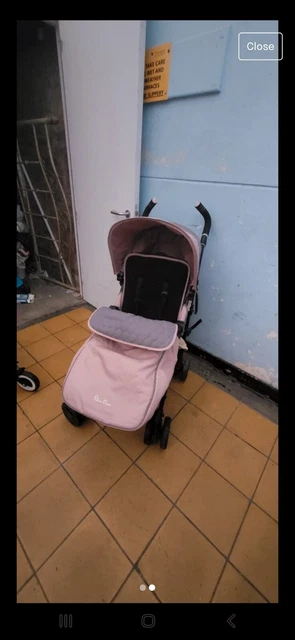Silver cross pop clearance vintage pink footmuff