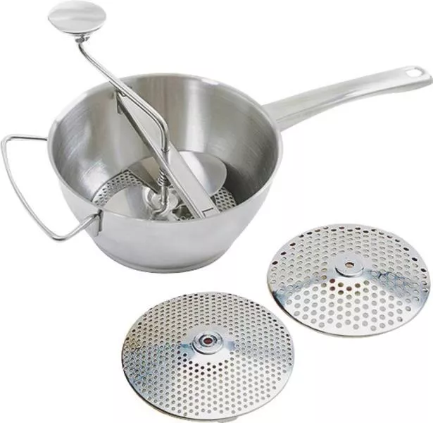New Norpro 595 3 In 1 Stainless Steel 2 Qt Food Mill Deluxe Strainer With Disc