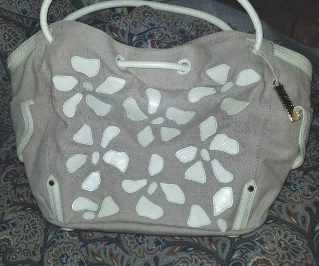 ◇☆Sigrid Olsen:☆◇  Large Tan &White Floral Spotted Tote (Beach) Bag NWT 80%off!!