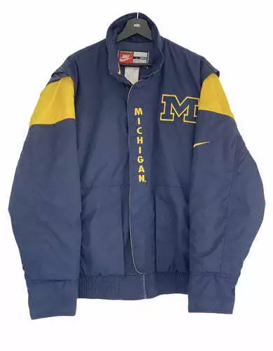 Giacca imbottita Nike Team Michigan Big Logo blu/gialla grande