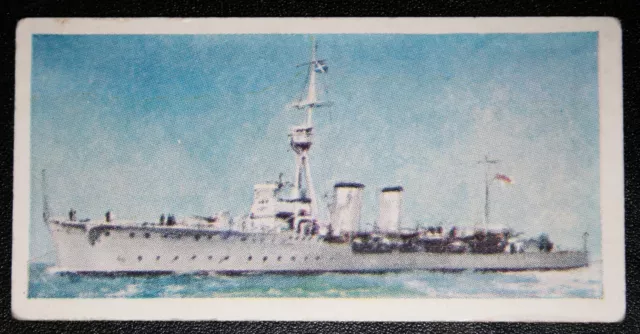 HMS CASTOR   Cammell Laird Birkenhead  WW1   C Class Cruiser  Colour Card  BD27M 2
