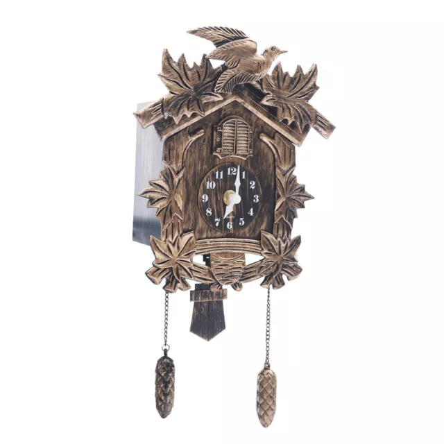 Retro Wall Cuckoo Clock Quartz Vintage Swing Bird Hanging Watch Home Living Room