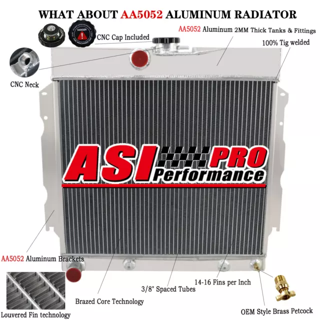 4Row Aluminum Radiator for 1963-1969 1964 1965 Dodge Plymouth