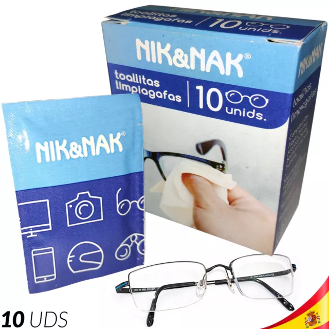 TOALLITAS LIMPIAGAFAS EN CAJA 10 a 40 LIMPIA GAFAS LENTES PANTALLAS MOVIL CAMARA