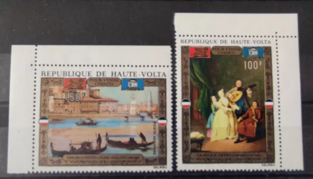 Timbre Stamp 2 Haute Volta Y&T#100-01 Art Peinture Neuf**/Mnh-Mint 1972 ~F04