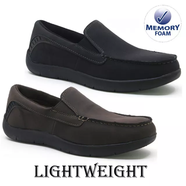 Mens Casual Slip On Memory Foam Walking Work Loafers Moccasin Driving Shoes Size