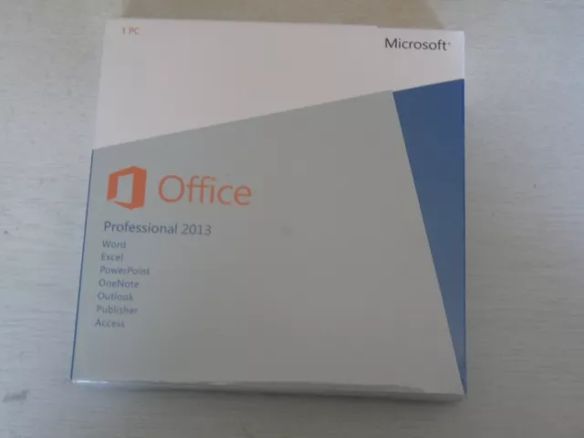 BRAND NEW Sealed! MICROSOFT OFFICE professional 2013 Product Key Card DVD