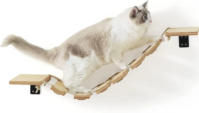 Cat Bridge Wall Mounted, 12.8 in Wider Cat Shelf and Cat Climbing Step for DIY C
