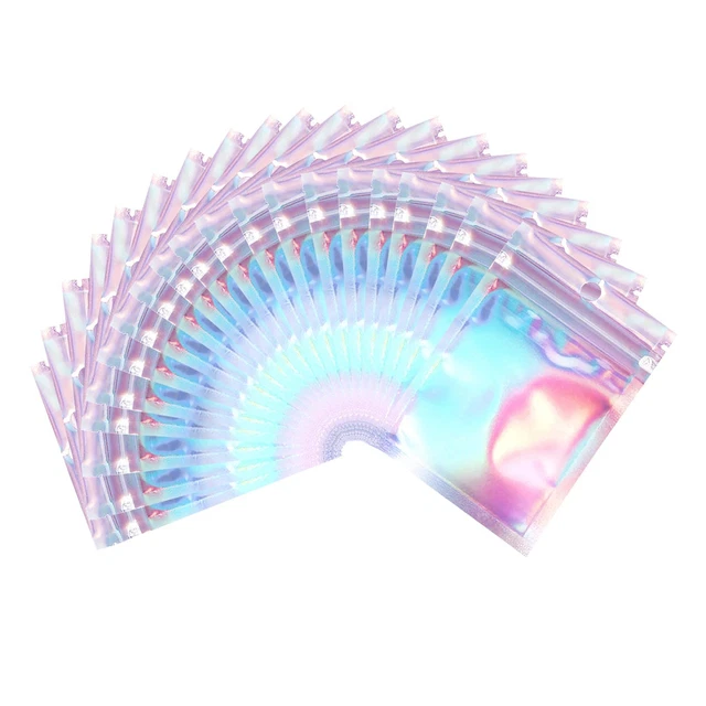 Malastar 2x3 inch 100PCS Resealable Smell Proof Bags,Holographic Packaging Ba...