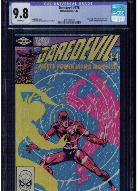 Daredevil #178 Cgc 9.8 Mint White Pages 1982 Frank Miller Elektra Kingpin Appear