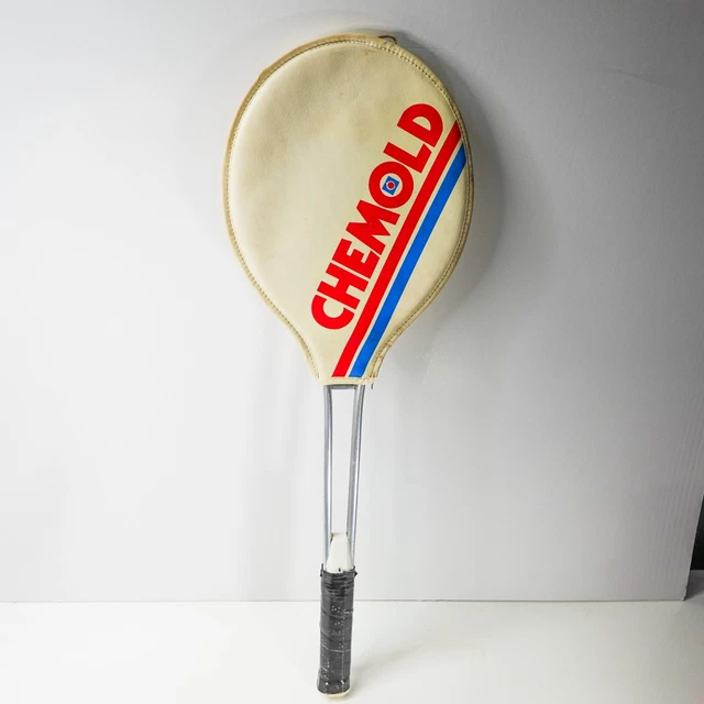 Raquette de tennis en bois Chemold vintage des années 1980 - France