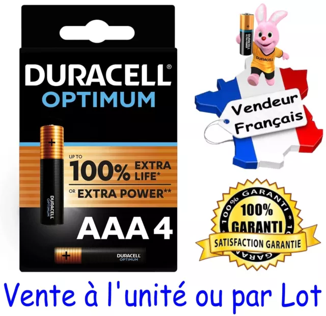 Piles LR03 AAA OPTIMUM 1,5V MN2400 DURACELL - Vente aussi : CR2032 CR2025 CR2016