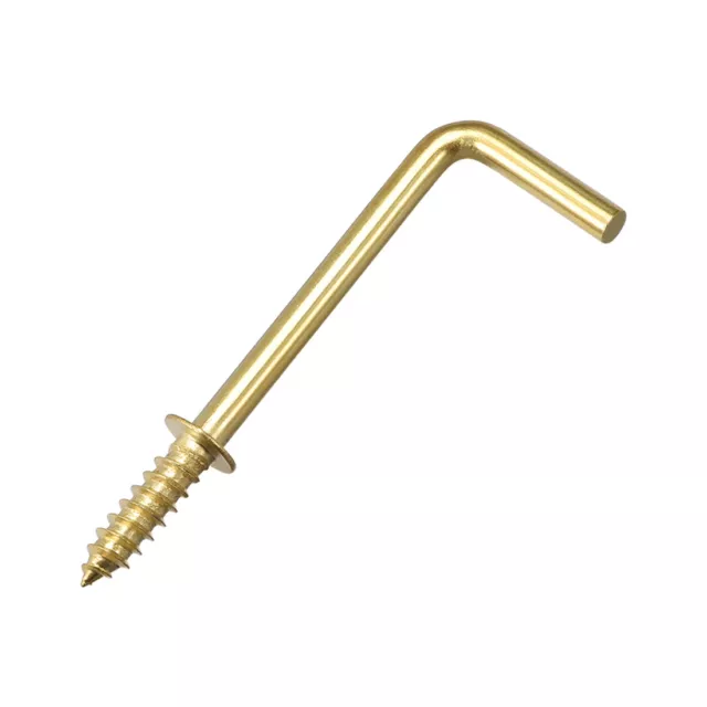 2.1" Screw Eye Hooks Self Tapping Screw-in Hanger Hooks with Plate Golden 20pcs
