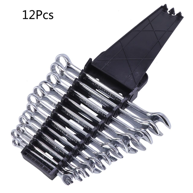 12 en 1 8-19mm Dual Heads Combinaison Dichalous Spanners Spanners Set (Argent) 2