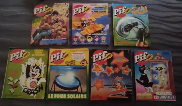 Lot De 7 Magazines Pif Gadget Vintage Années 70  Vaillant N°14