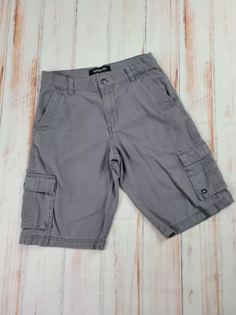 Pantalones cortos de carga para hombre Quicksilver gris bolsillo con solapa senderismo talla 27