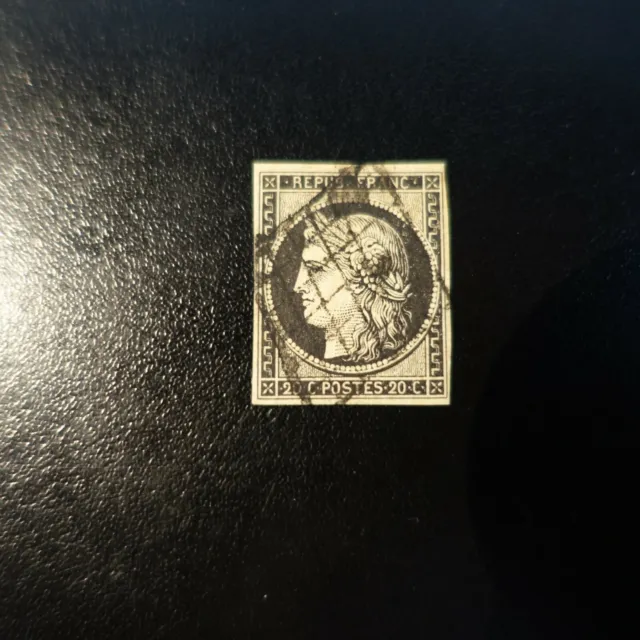 Frankreich Briefmarke Ceres N°3 Entwertet Grill 1849 Wert