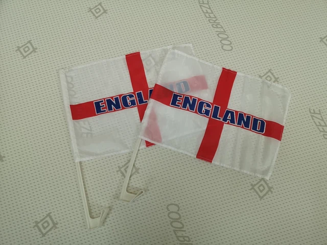 England Car Flag w/Plastic Stick - 18 in. x 12 in, St George Day Style England Car Flag w/Plastic Stick - 18 in. x 12 in, St George Day Style