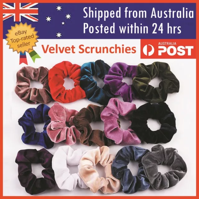 Velvet Scrunchies Ponytail Women Hair band Elastic Hair Bands Scrunchy Girls AU