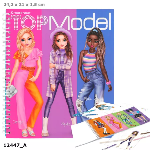 Depesche Create your Top Model Malbuch Buch inkl. Sticker Ausmalbuch