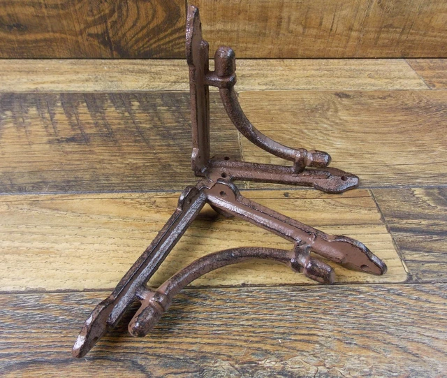 Set of 2 Vintage Look 4.25" x 4.25" Cast Iron Cable Arch Design Shelf Brackets