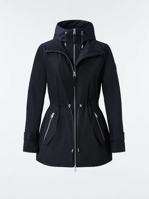 NEW MACKAGE MELANY 2-in-1 Rain Parka with Removable Bib in Black Size M #SJ39