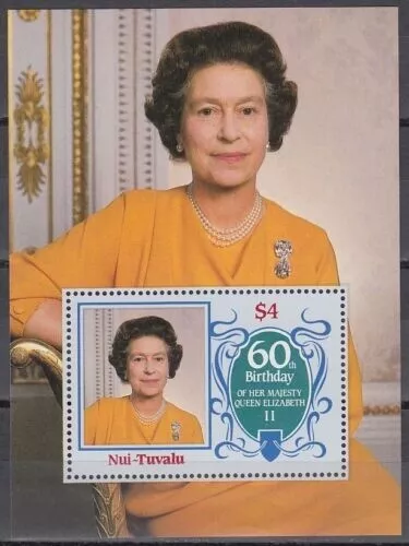 Tuvalu-Nui 1986 Queen Elizabeth 60th Birthday Mini Sheet MUH x1