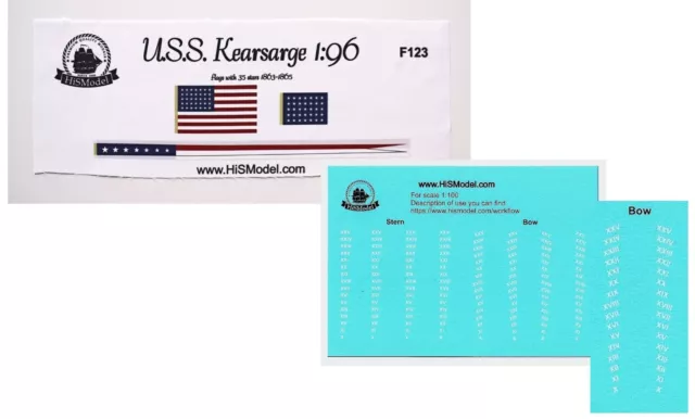 Revell USS Kearsarge 1:96 - Flags and Draft scales for model