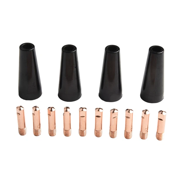Kit Soudage MIG Sans Gaz - 2 Buses + 2 Bielle Laiton + 10 Embouts Contact 0.8mm - Accessoires Torche 14AK Pour Soudeuse MIG