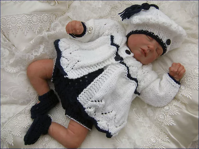 Baby Knitting Patterns Dk 23 Rosie Girls Or Reborn Dolls Precious Newborn Knits