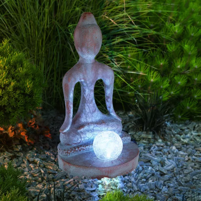 Lampe solaire forme de pierre zen à éclairage LED Eden