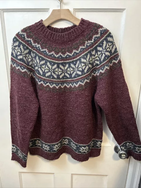 Vintage Craft Barrow Sweater Jumper Large Fair Isle Pullover Wool Cotton Blend