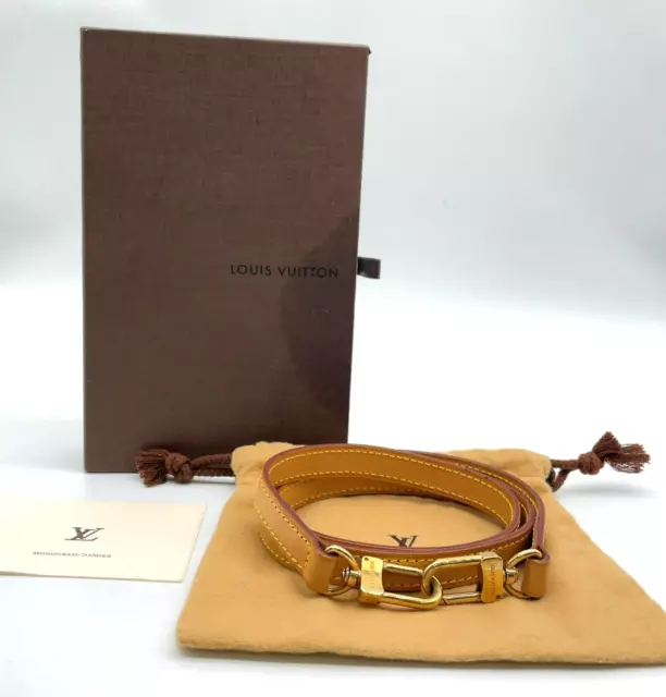 Authentic LOUIS VUITTON Leather shoulder strap W/Box SKS2065