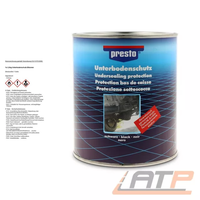 2,5kg PRESTO UNTERBODENSCHUTZ BITUMEN UBS SCHWARZ UNTERBODENVERSIEGELUNG