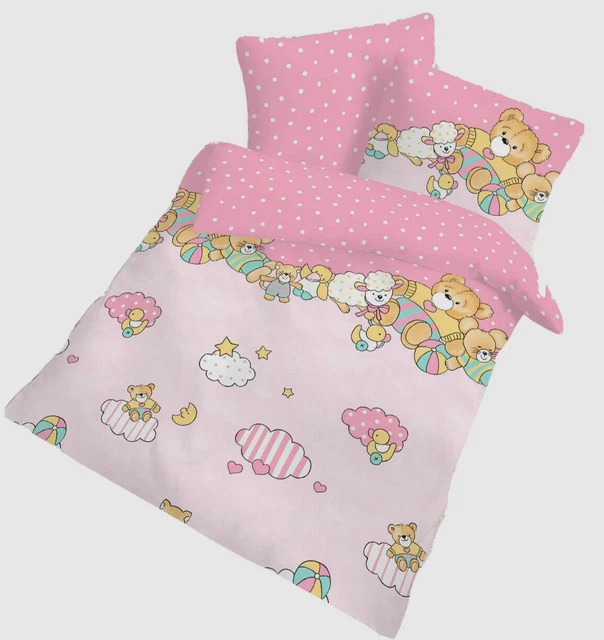 Baby Bettwäsche 100x135 cm Bärchen Schaf Wolken Sterne Baumwolle