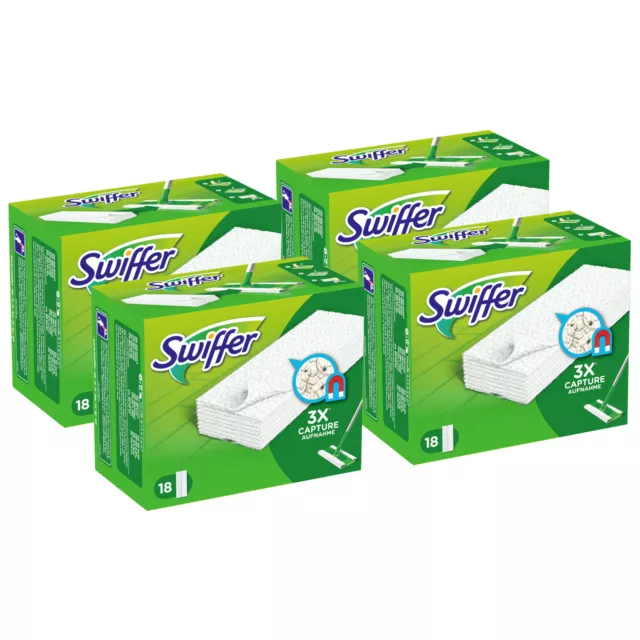 Swiffer 4x18 Pièce Sèche Chiffons de Plancher pour Lave-Sol Recharge