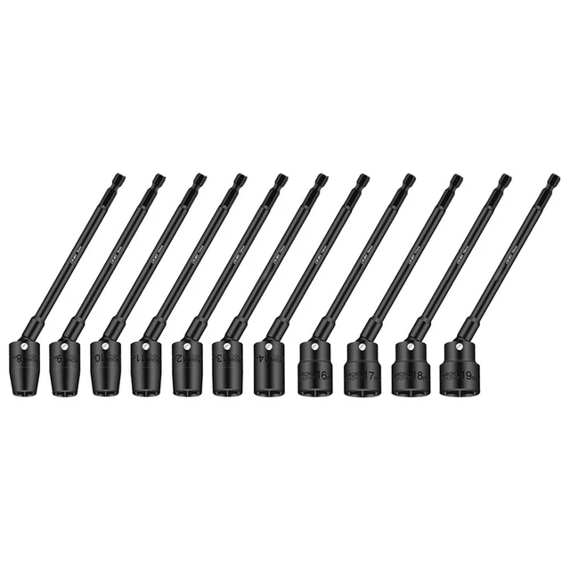 Adattatore testa presa driver per impatto hex gambo con connettore foro quadrato uniforme