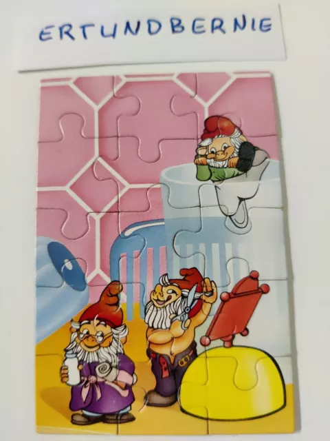 Puzzle: Badezimmerzwerge 1991 oben rechts und ohne Bpz, original!